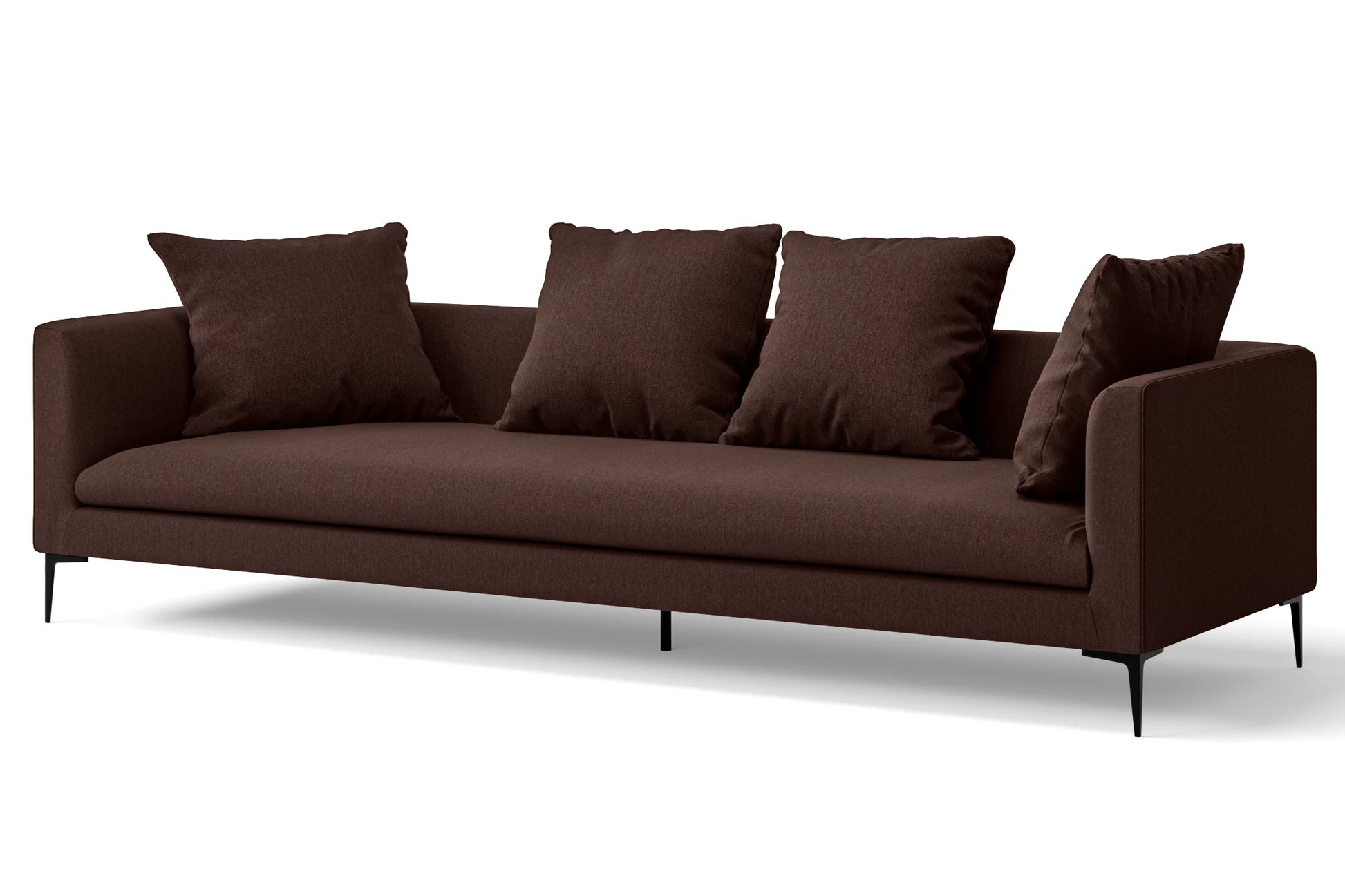 Aprilia 4 Seater Sofa Coffee Brown Linen Fabric