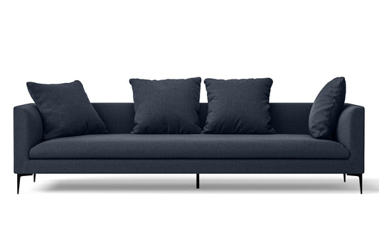 Aprilia 4 Seater Sofa Dark Blue Linen Fabric