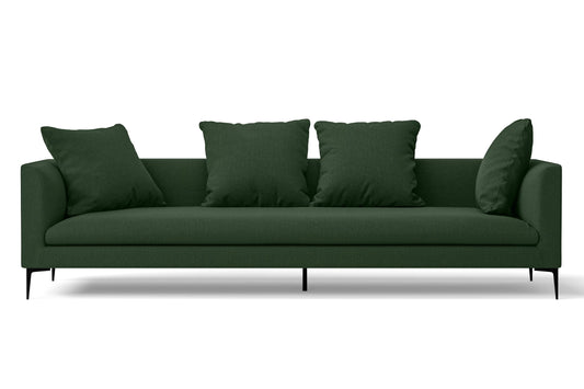 Aprilia 4 Seater Sofa Forest Green Linen Fabric