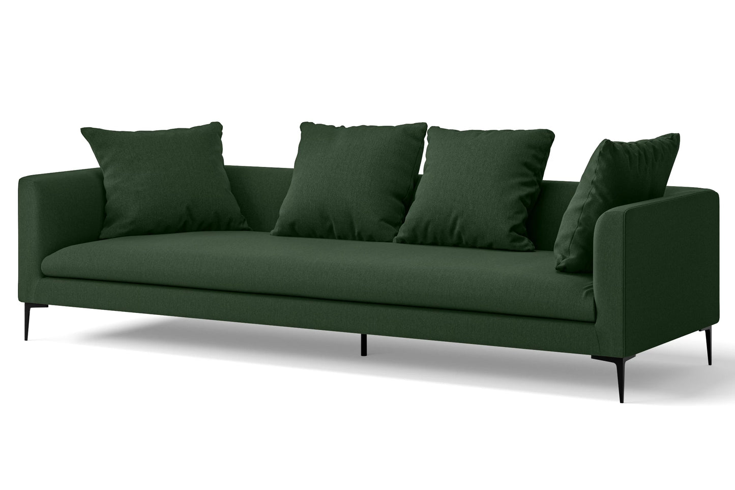 Aprilia 4 Seater Sofa Forest Green Linen Fabric