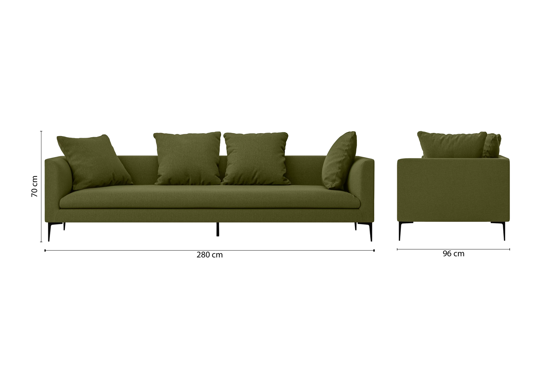 Aprilia 4 Seater Sofa Olive Linen Fabric