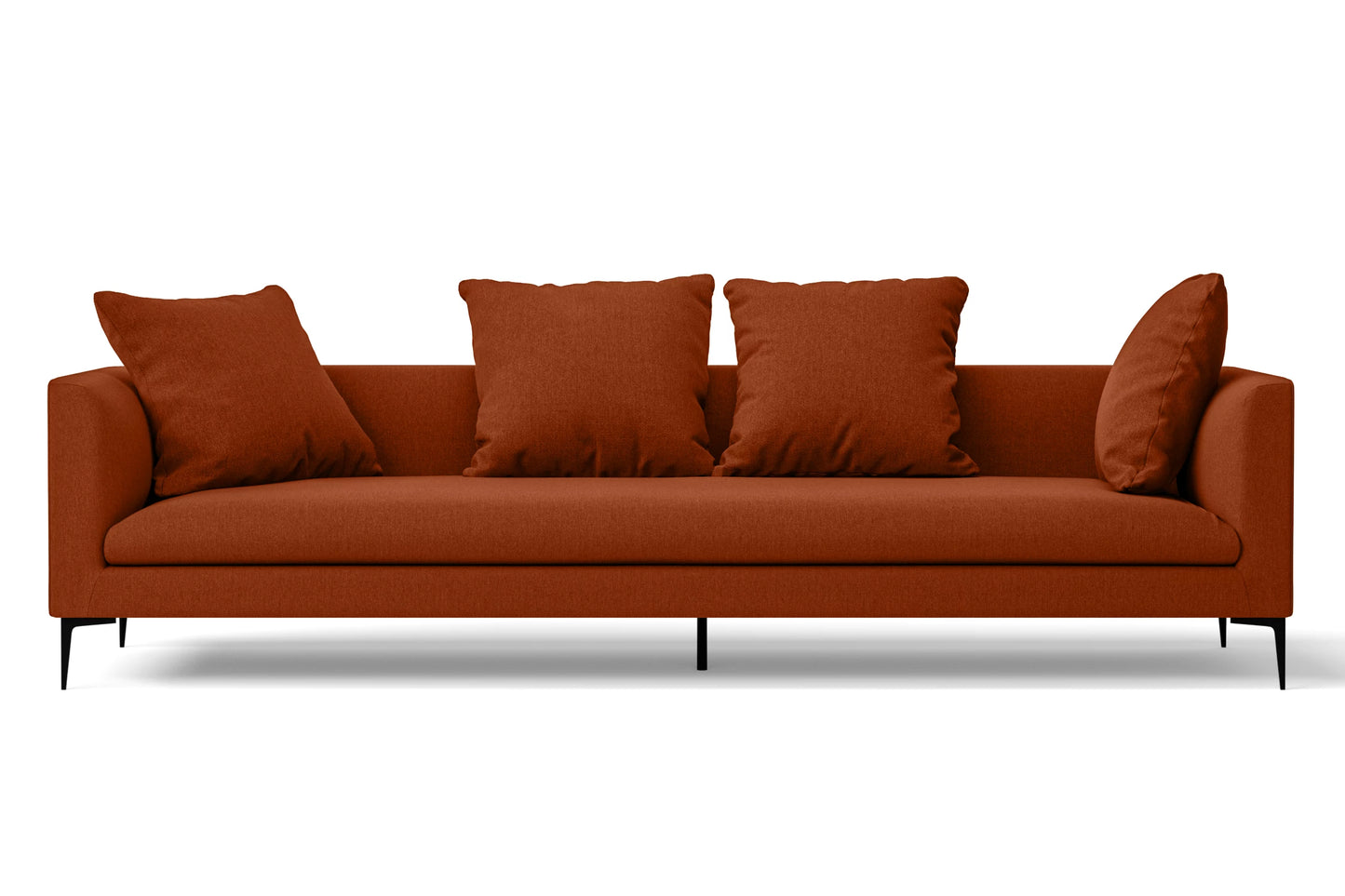 Aprilia 4 Seater Sofa Orange Linen Fabric