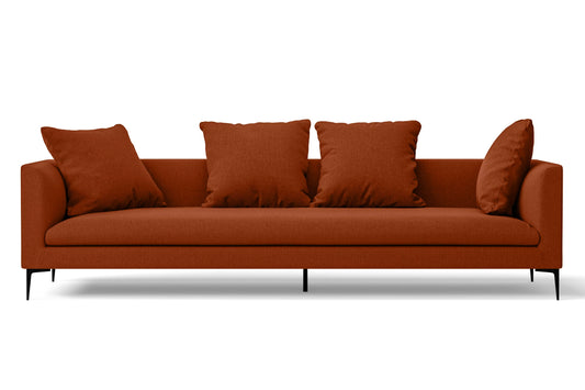 Aprilia 4 Seater Sofa Orange Linen Fabric