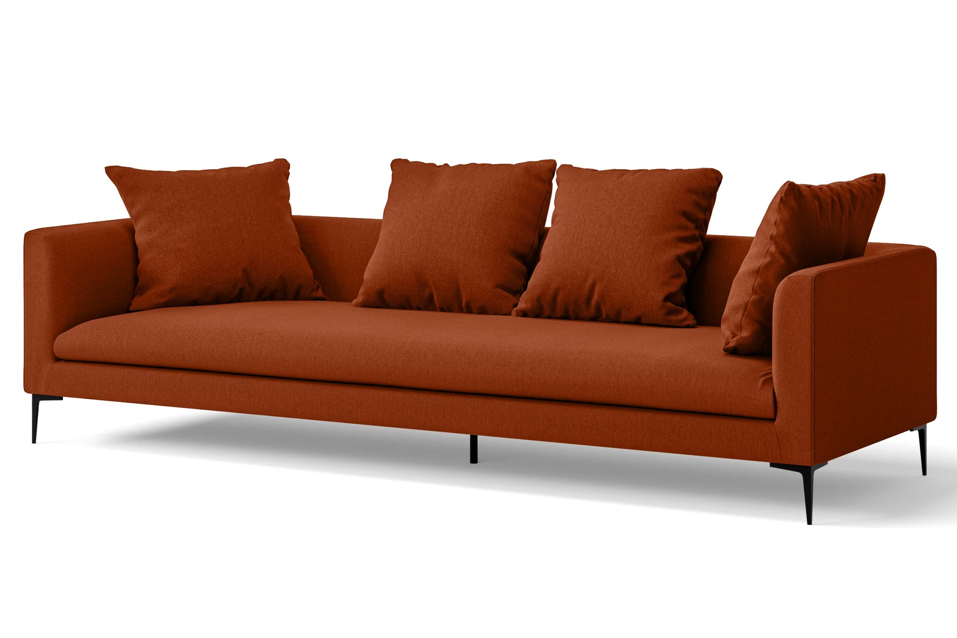 Aprilia 4 Seater Sofa Orange Linen Fabric