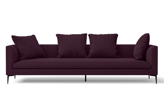 Aprilia 4 Seater Sofa Purple Linen Fabric