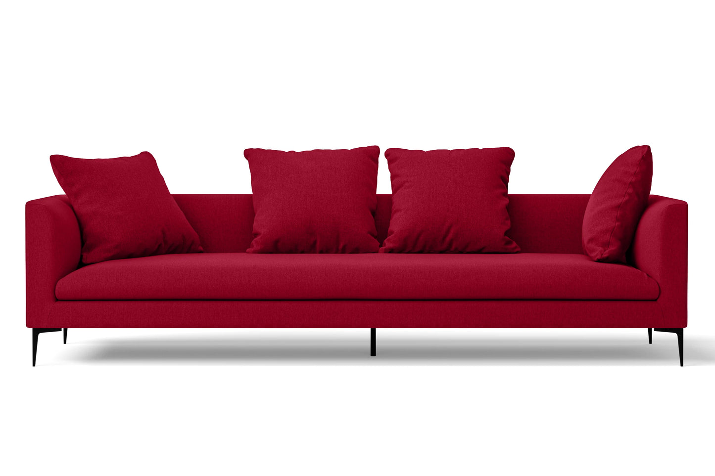 Aprilia 4 Seater Sofa Red Linen Fabric