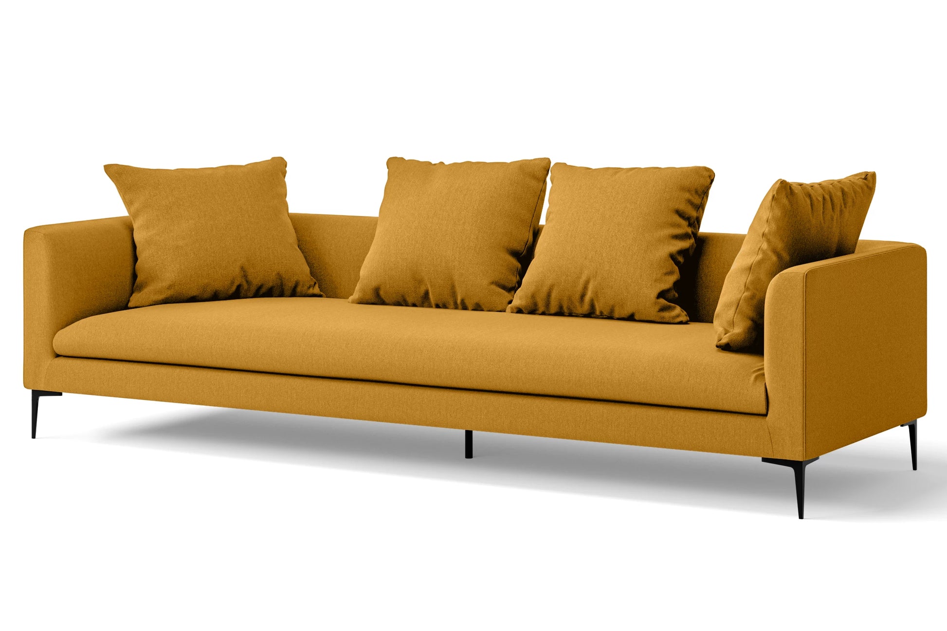 Aprilia 4 Seater Sofa Yellow Linen Fabric