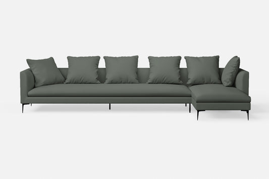 Aprilia 4 Seater Right Hand Facing Chaise Lounge Corner Sofa Lush Leather