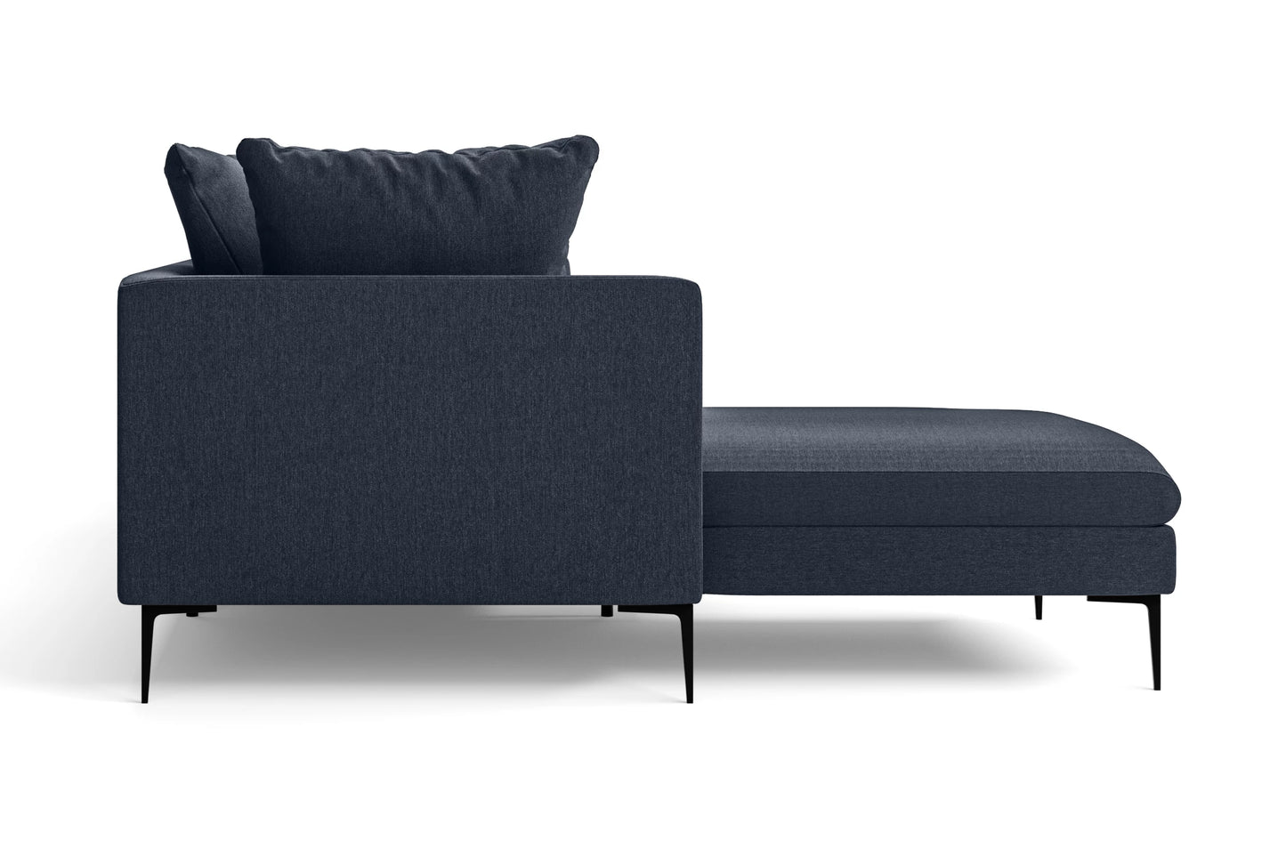 Aprilia 4 Seater Right Hand Facing Chaise Lounge Corner Sofa Dark Blue Linen Fabric