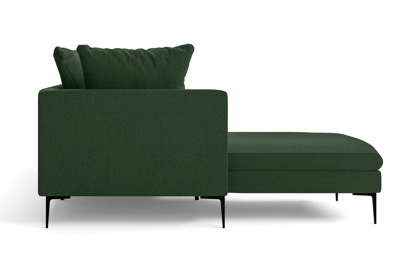 Aprilia 4 Seater Right Hand Facing Chaise Lounge Corner Sofa Forest Green Linen Fabric