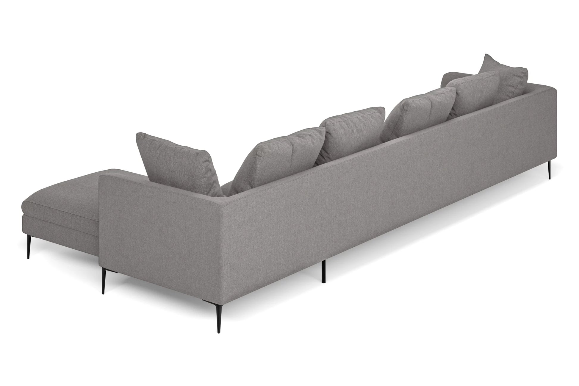 Aprilia 4 Seater Right Hand Facing Chaise Lounge Corner Sofa Grey Linen Fabric