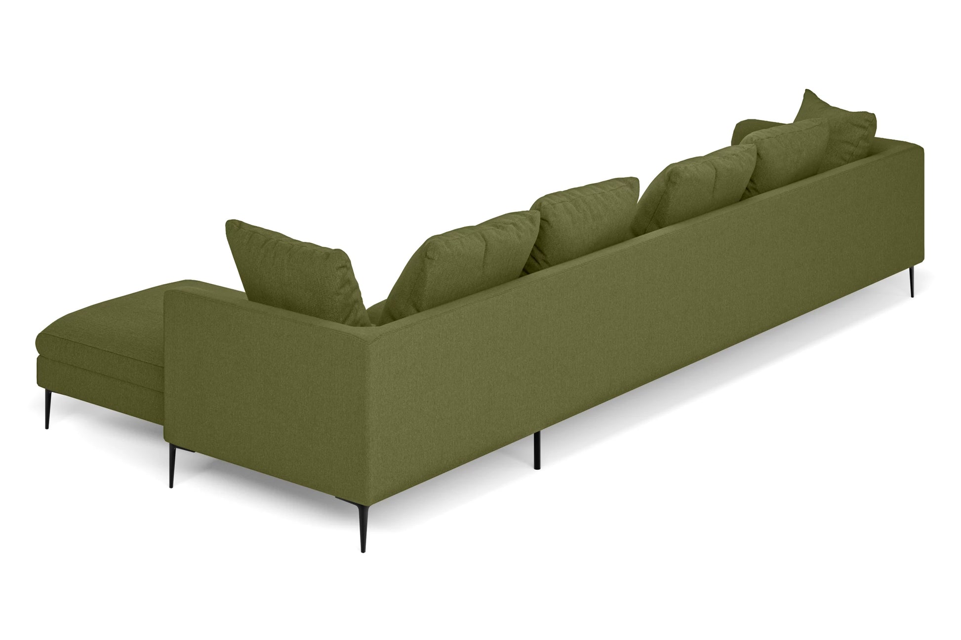 Aprilia 4 Seater Right Hand Facing Chaise Lounge Corner Sofa Olive Linen Fabric