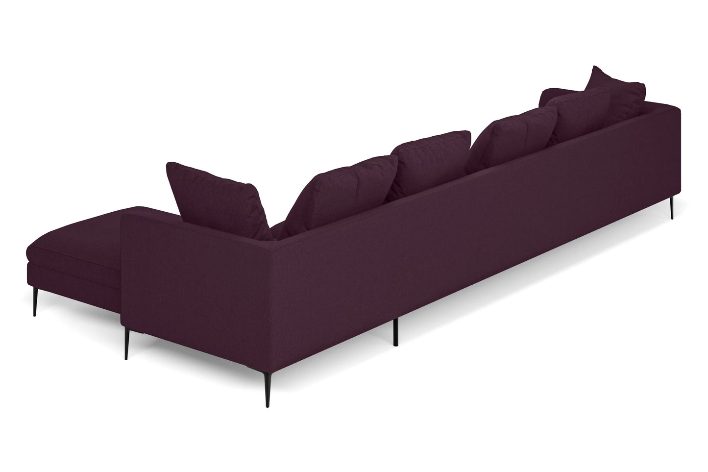 Aprilia 4 Seater Right Hand Facing Chaise Lounge Corner Sofa Purple Linen Fabric