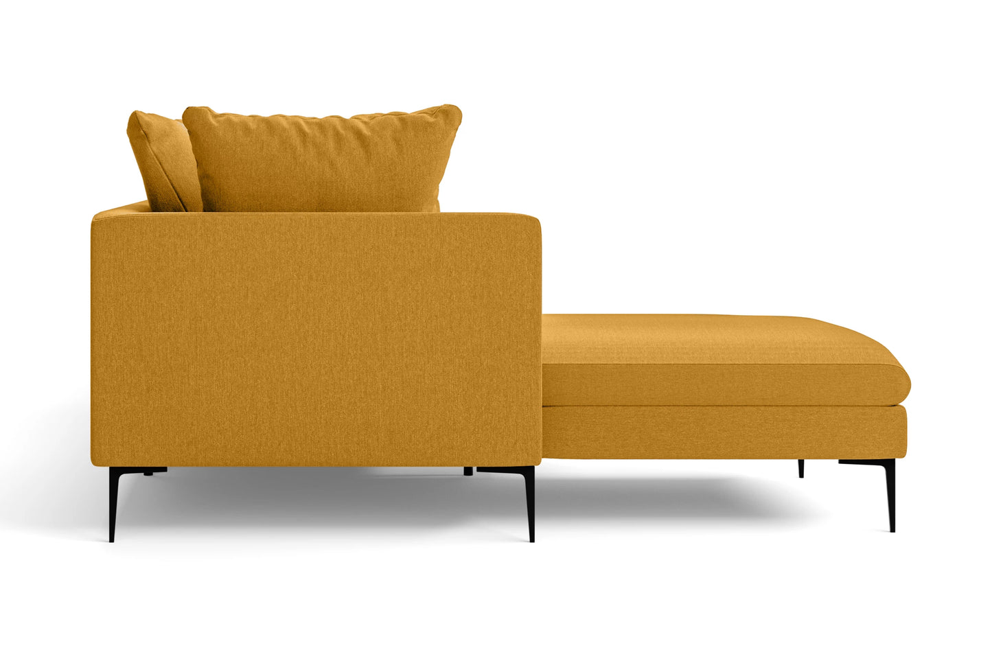 Aprilia 4 Seater Right Hand Facing Chaise Lounge Corner Sofa Yellow Linen Fabric