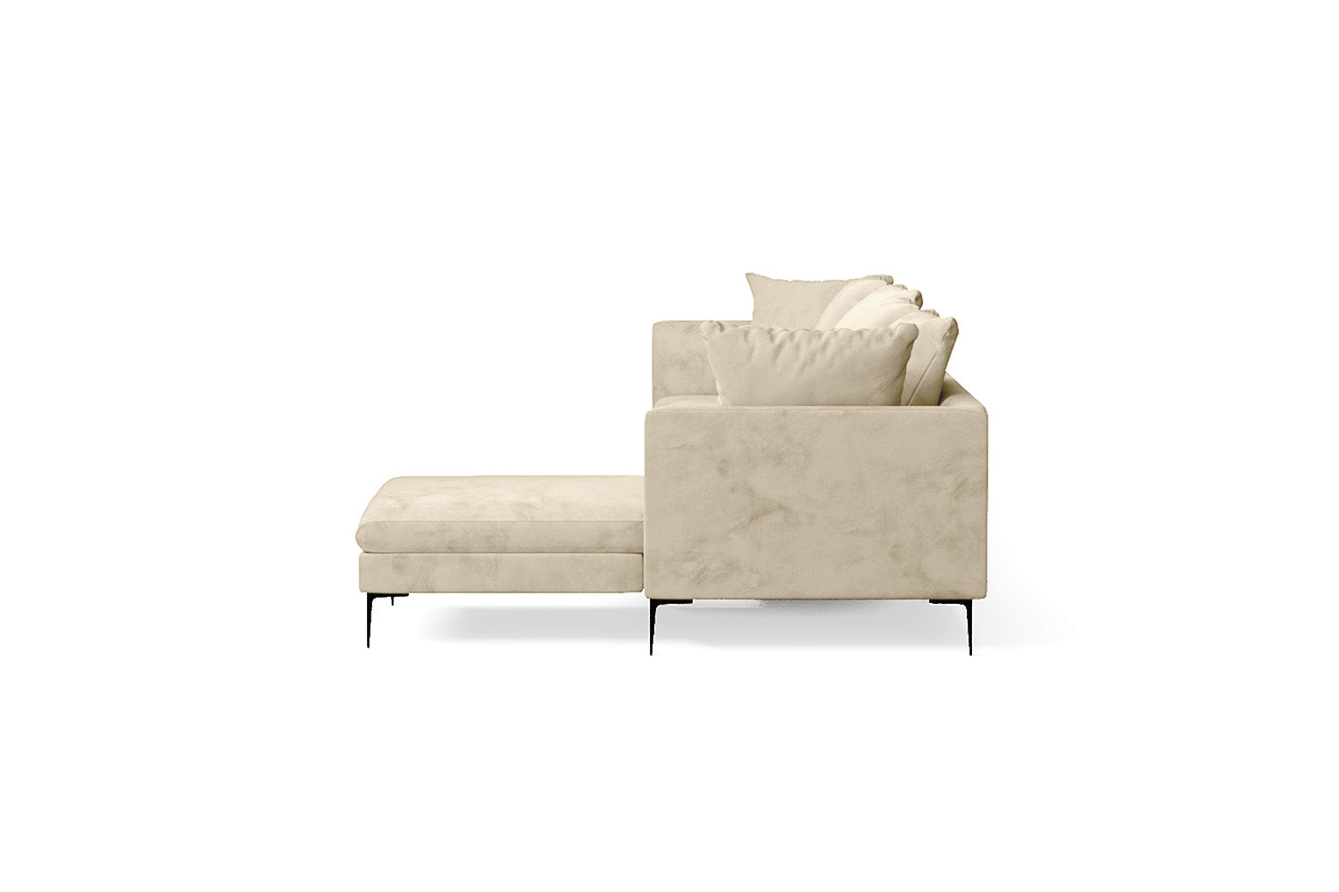 Aprilia 4 Seater Right Hand Facing Chaise Lounge Corner Sofa Cream Velvet