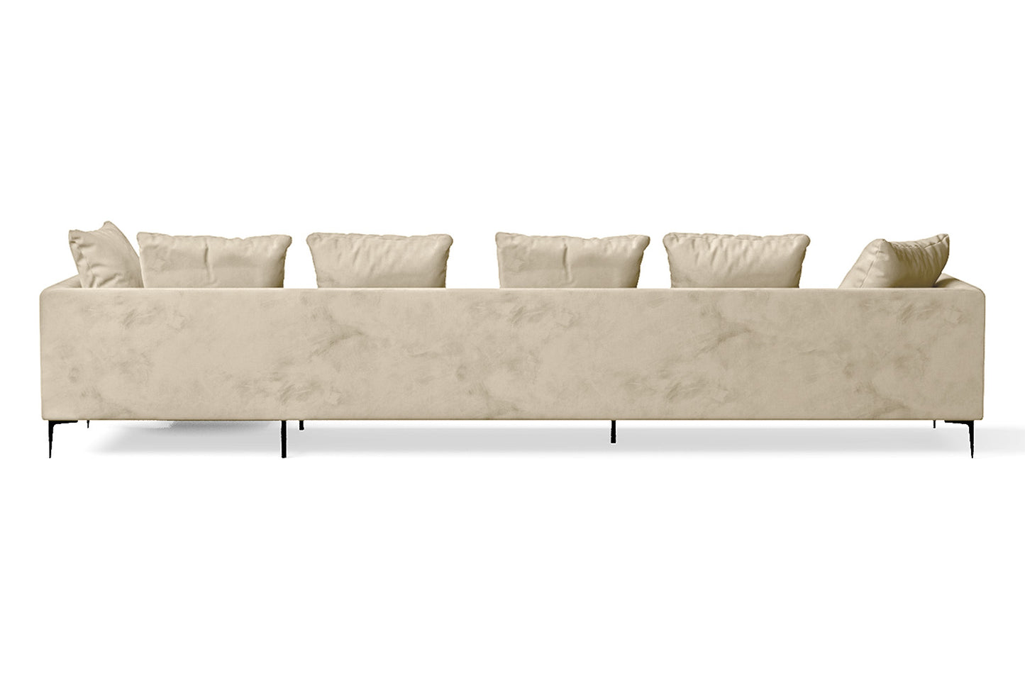 Aprilia 4 Seater Right Hand Facing Chaise Lounge Corner Sofa Cream Velvet