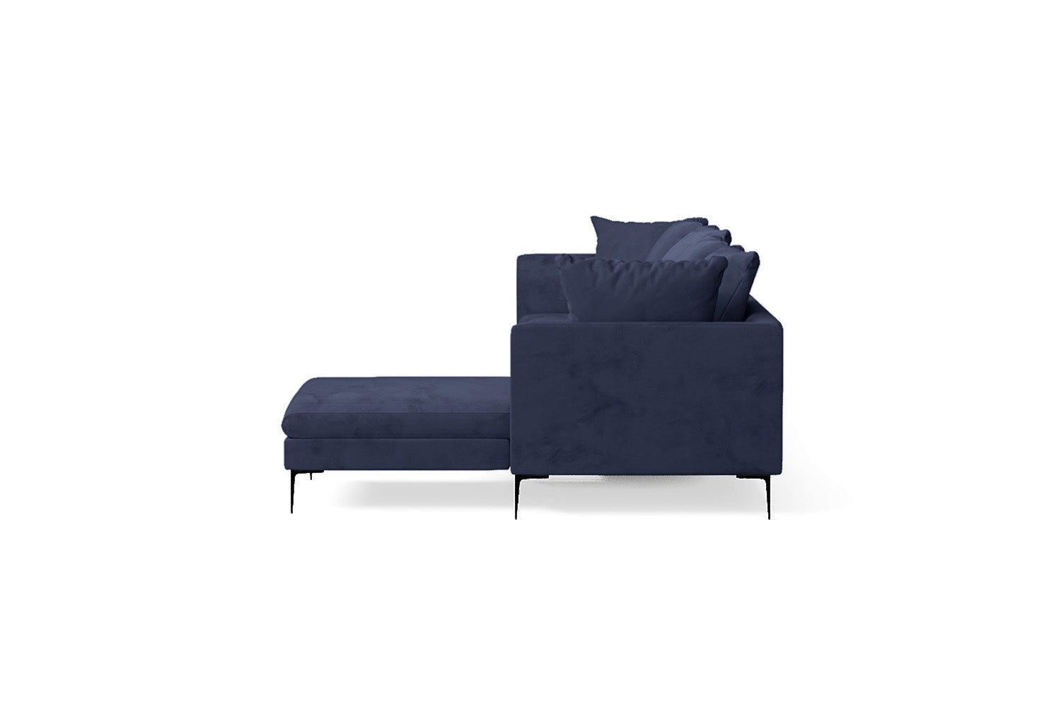 Aprilia 4 Seater Right Hand Facing Chaise Lounge Corner Sofa Dark Blue Velvet