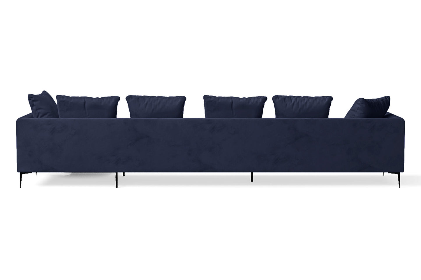 Aprilia 4 Seater Right Hand Facing Chaise Lounge Corner Sofa Dark Blue Velvet