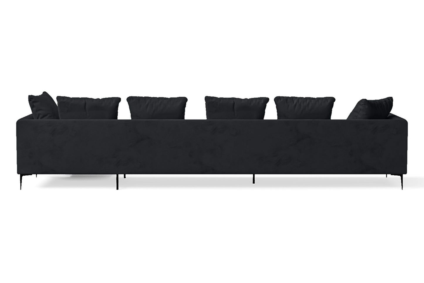 Aprilia 4 Seater Right Hand Facing Chaise Lounge Corner Sofa Dark Grey Velvet