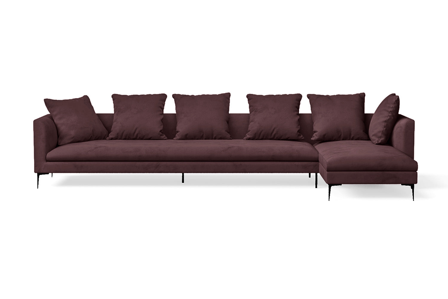 Aprilia 4 Seater Right Hand Facing Chaise Lounge Corner Sofa Grape Velvet