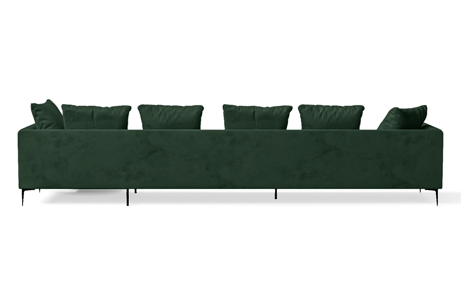 Aprilia 4 Seater Right Hand Facing Chaise Lounge Corner Sofa Green Velvet