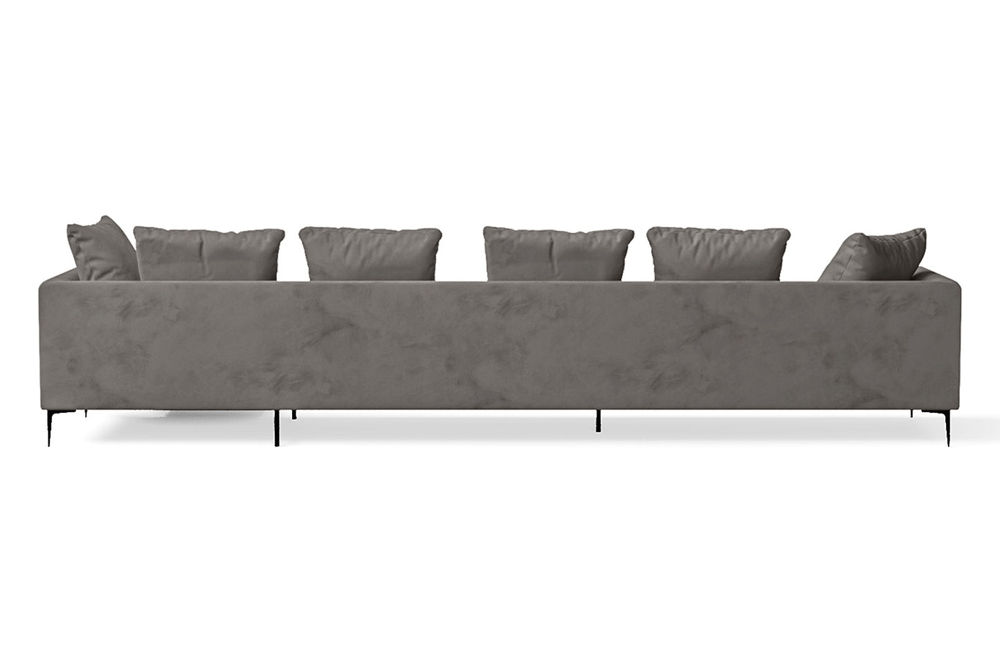 Aprilia 4 Seater Right Hand Facing Chaise Lounge Corner Sofa Grey Velvet