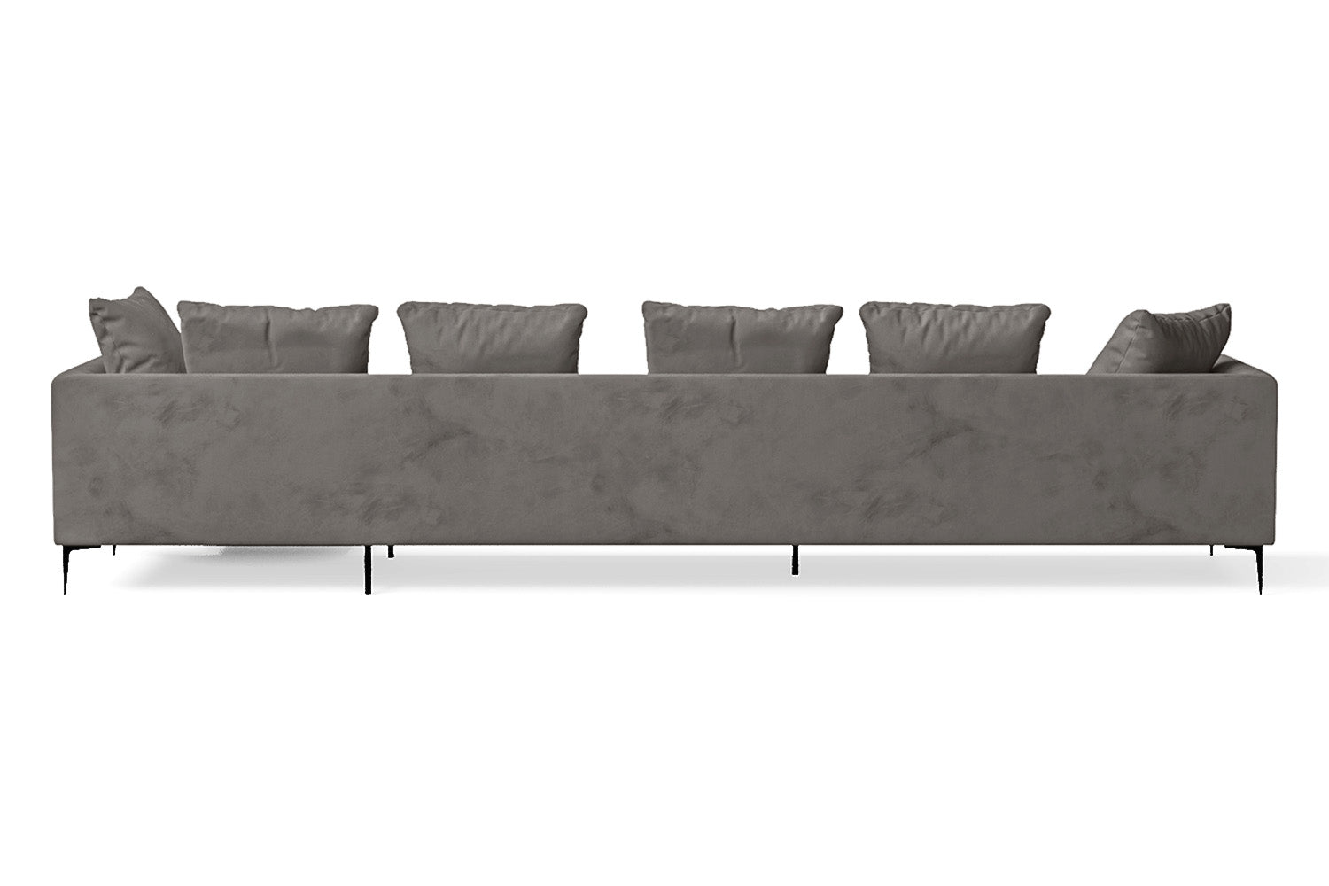 Aprilia 4 Seater Right Hand Facing Chaise Lounge Corner Sofa Grey Velvet