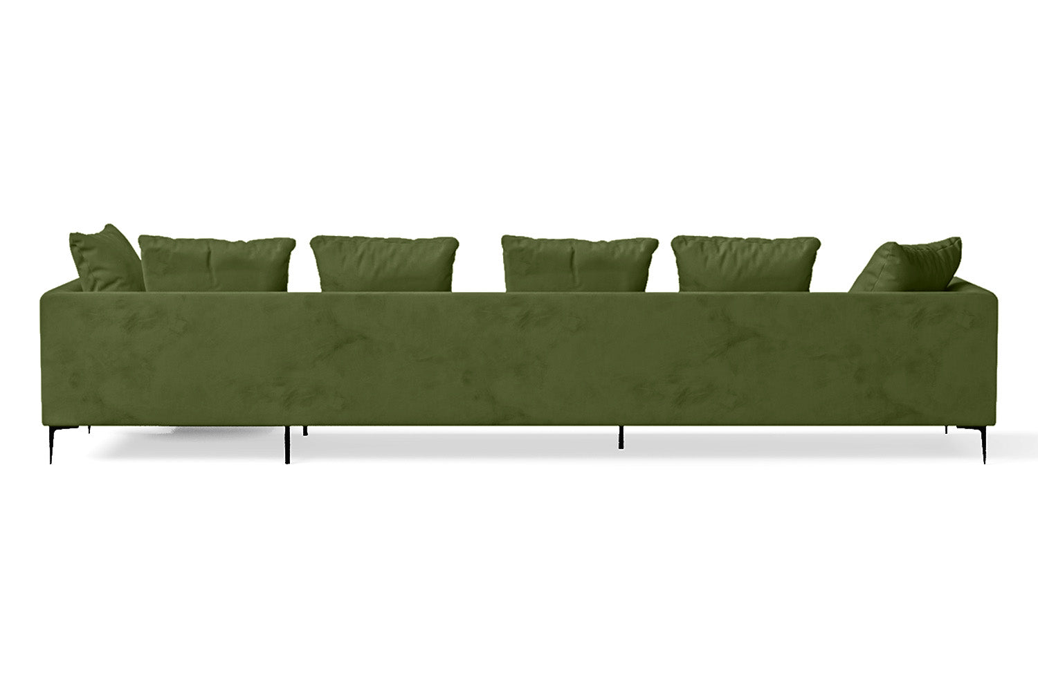 Aprilia 4 Seater Right Hand Facing Chaise Lounge Corner Sofa Lime Velvet