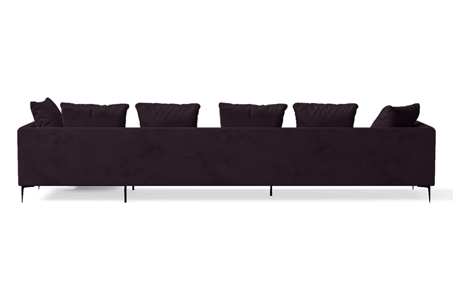 Aprilia 4 Seater Right Hand Facing Chaise Lounge Corner Sofa Purple Velvet