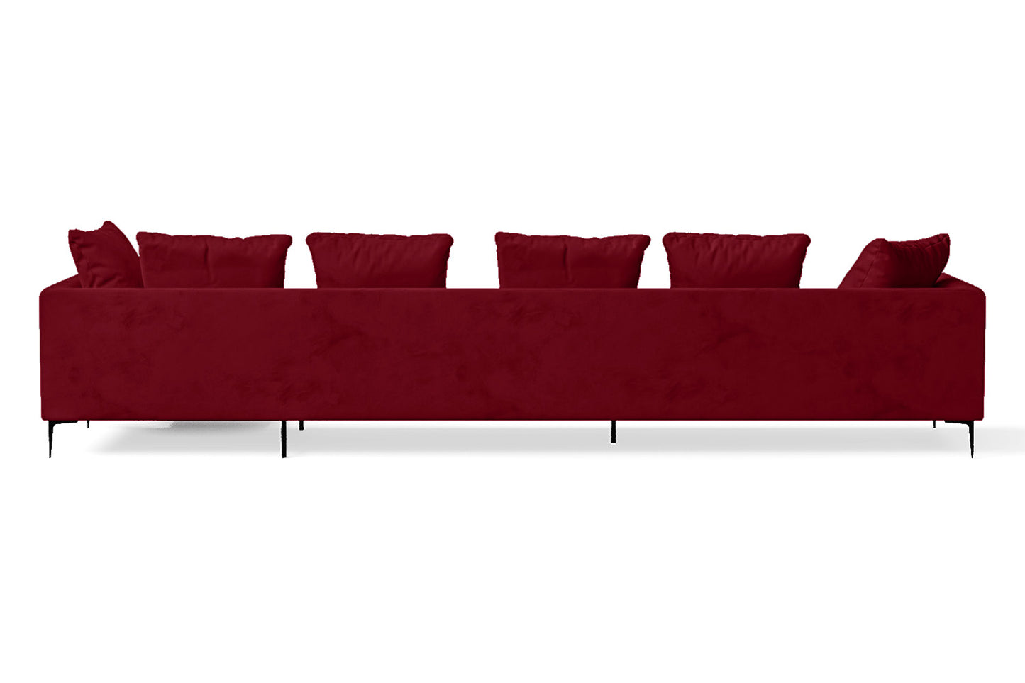 Aprilia 4 Seater Right Hand Facing Chaise Lounge Corner Sofa Red Velvet