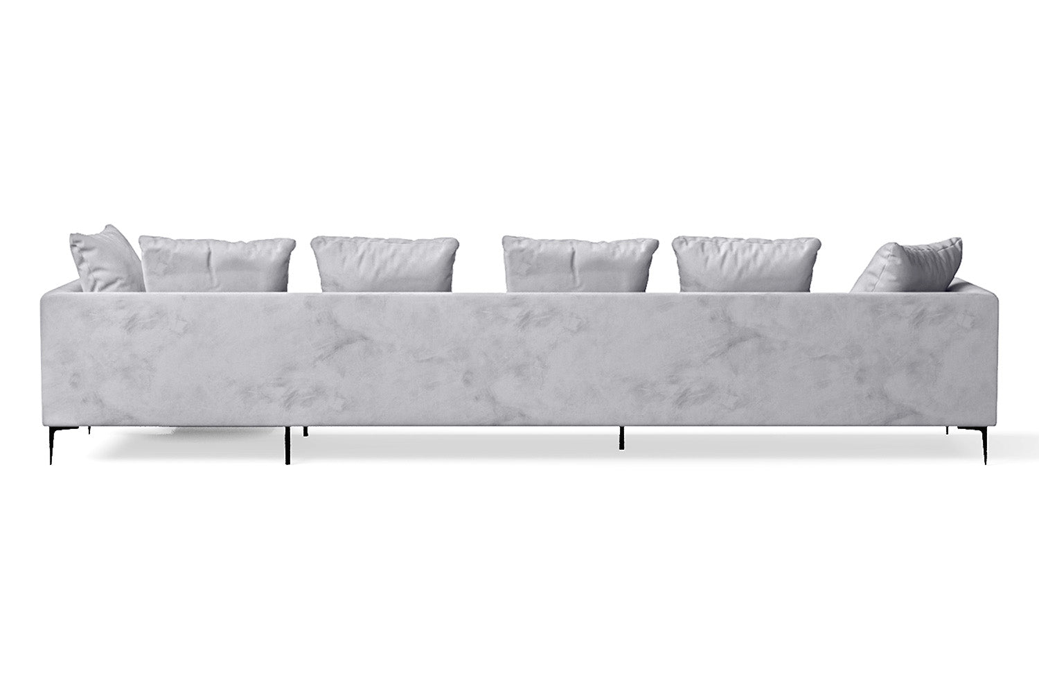 Aprilia 4 Seater Right Hand Facing Chaise Lounge Corner Sofa Silver Velvet