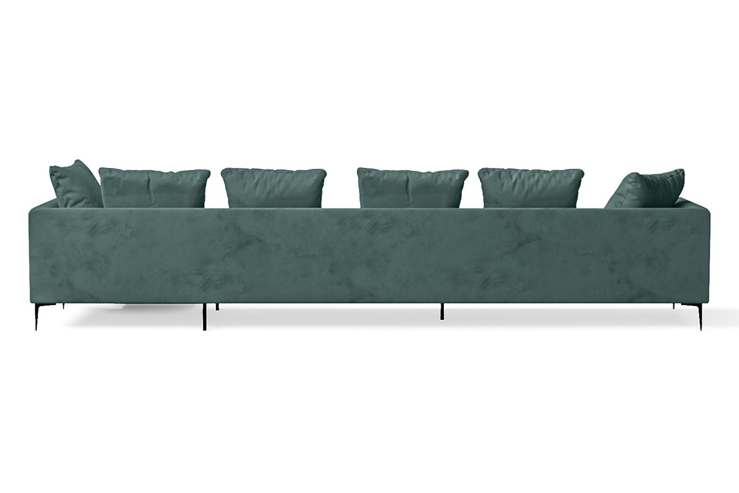 Aprilia 4 Seater Right Hand Facing Chaise Lounge Corner Sofa Teal Velvet