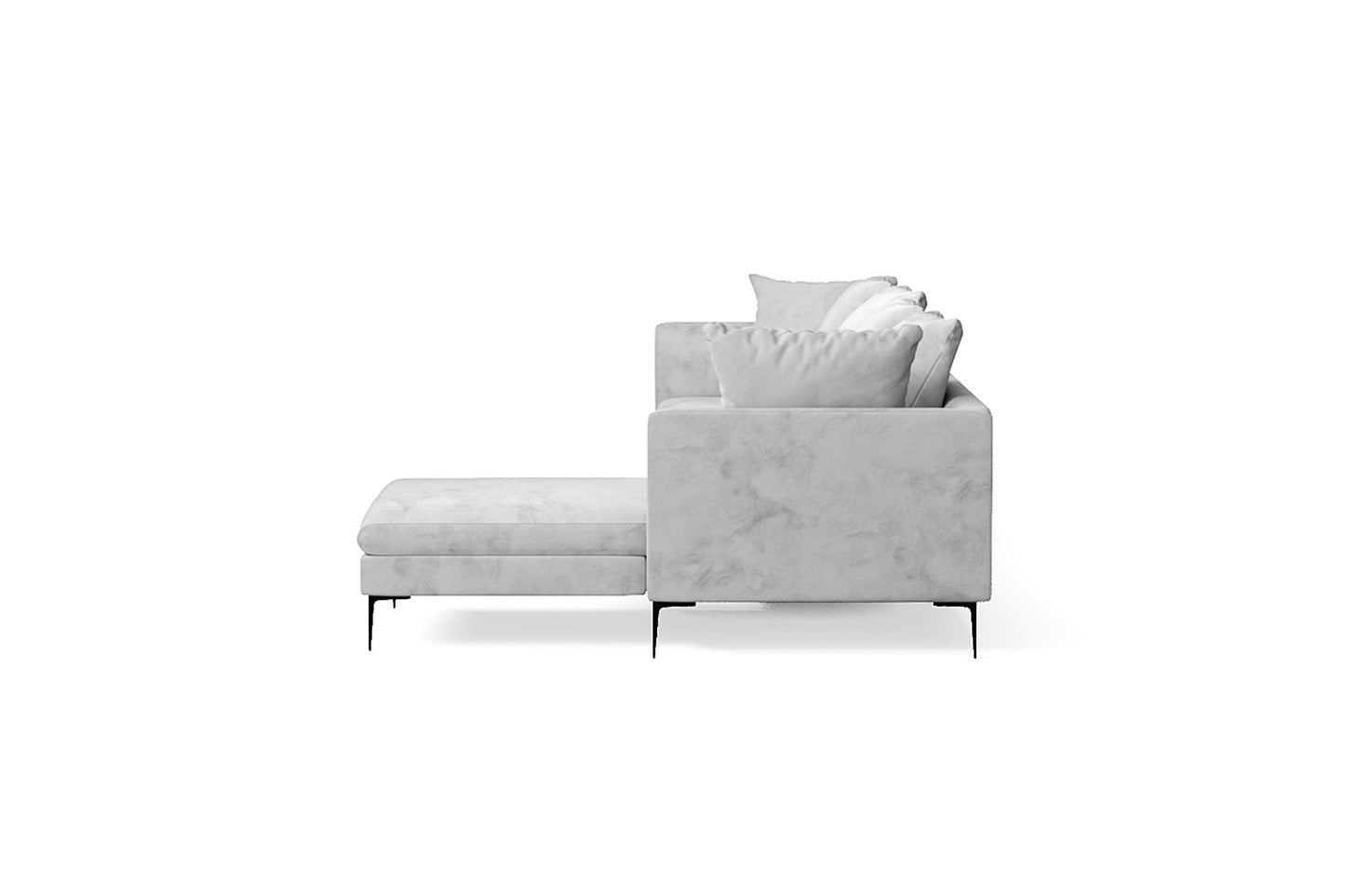 Aprilia 4 Seater Right Hand Facing Chaise Lounge Corner Sofa White Velvet