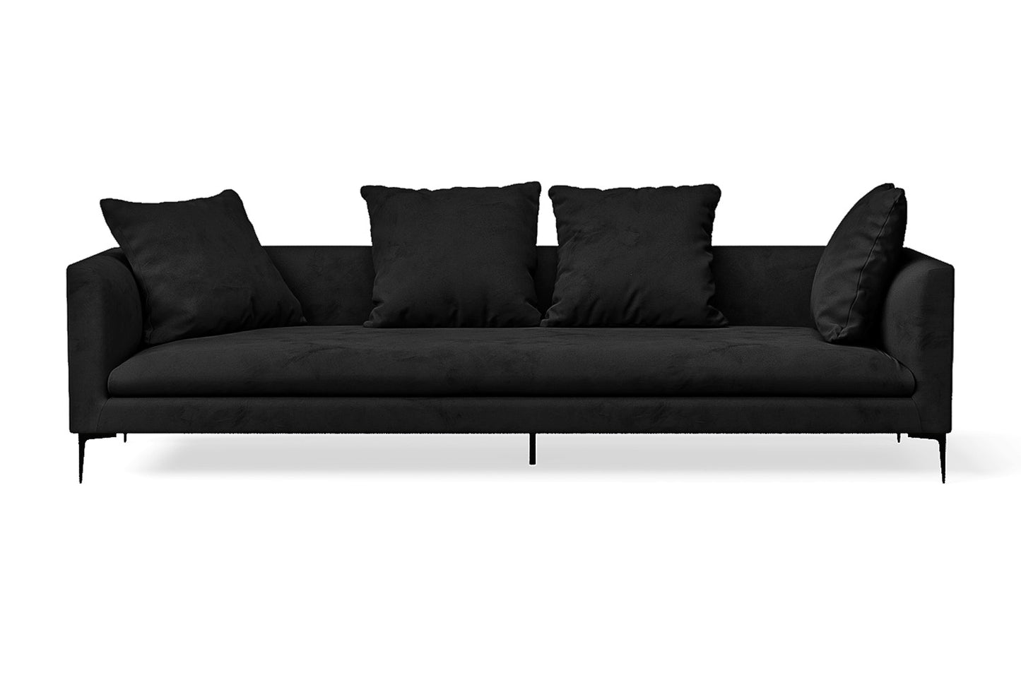 Aprilia 4 Seater Sofa Black Velvet