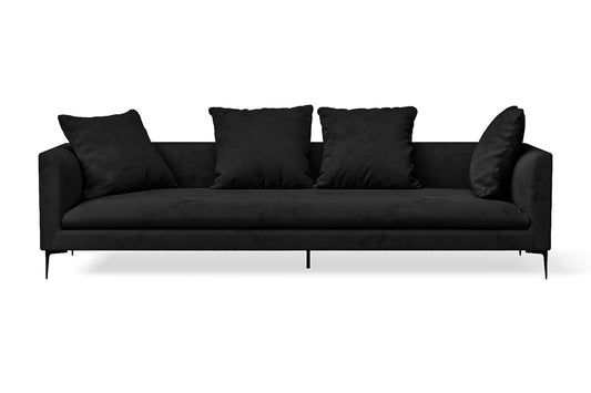 Aprilia 4 Seater Sofa Black Velvet