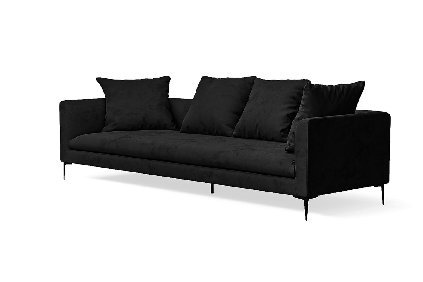 Aprilia 4 Seater Sofa Black Velvet