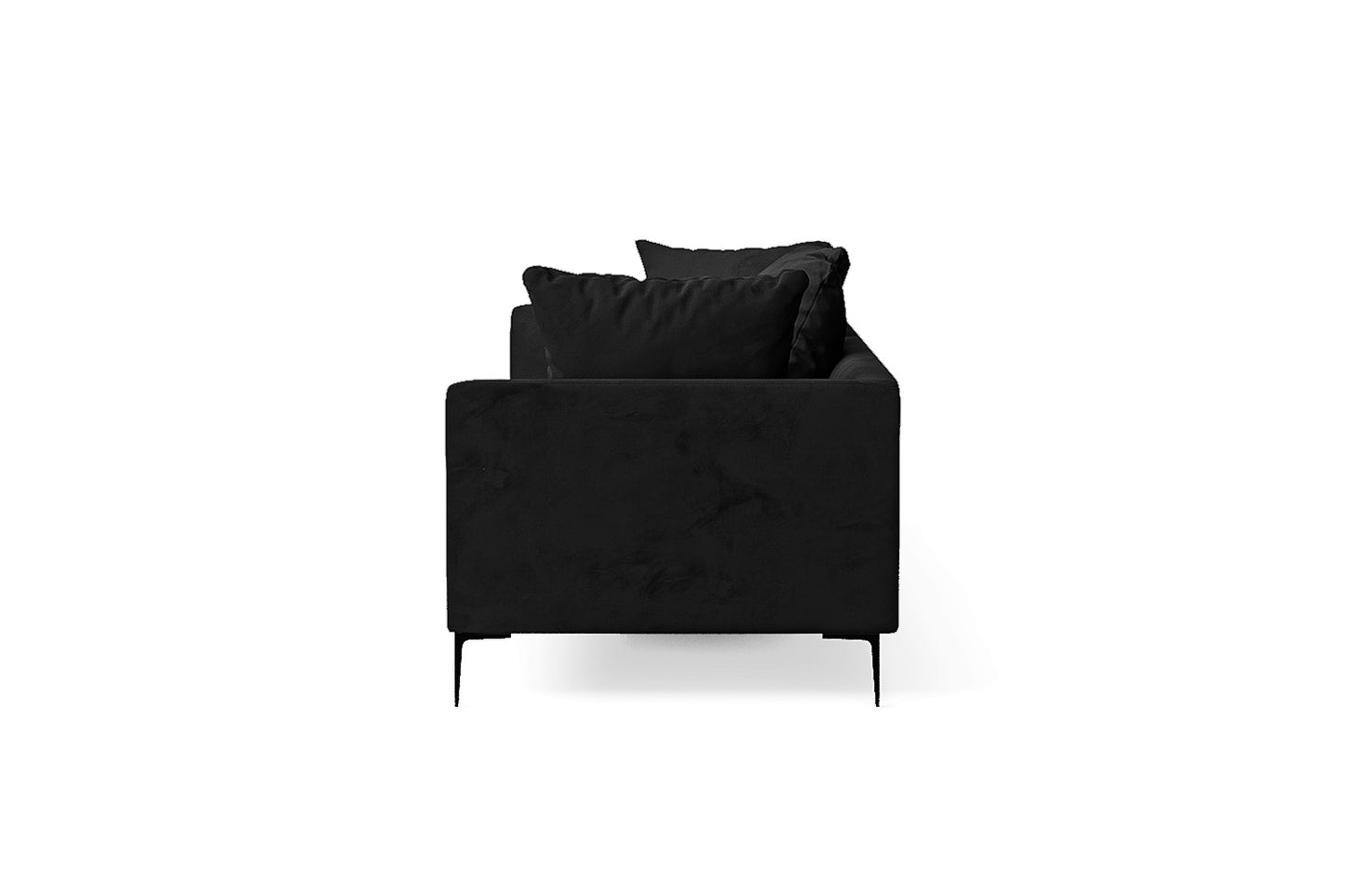 Aprilia 4 Seater Sofa Black Velvet