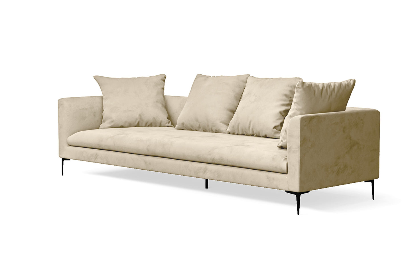 Aprilia 4 Seater Sofa Cream Velvet