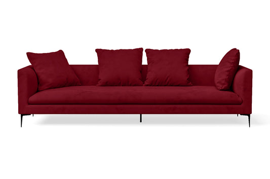 Aprilia 4 Seater Sofa Red Velvet