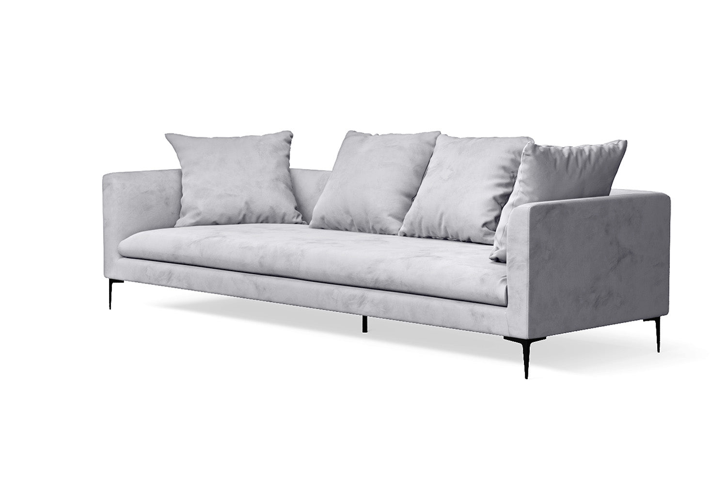 Aprilia 4 Seater Sofa Silver Velvet