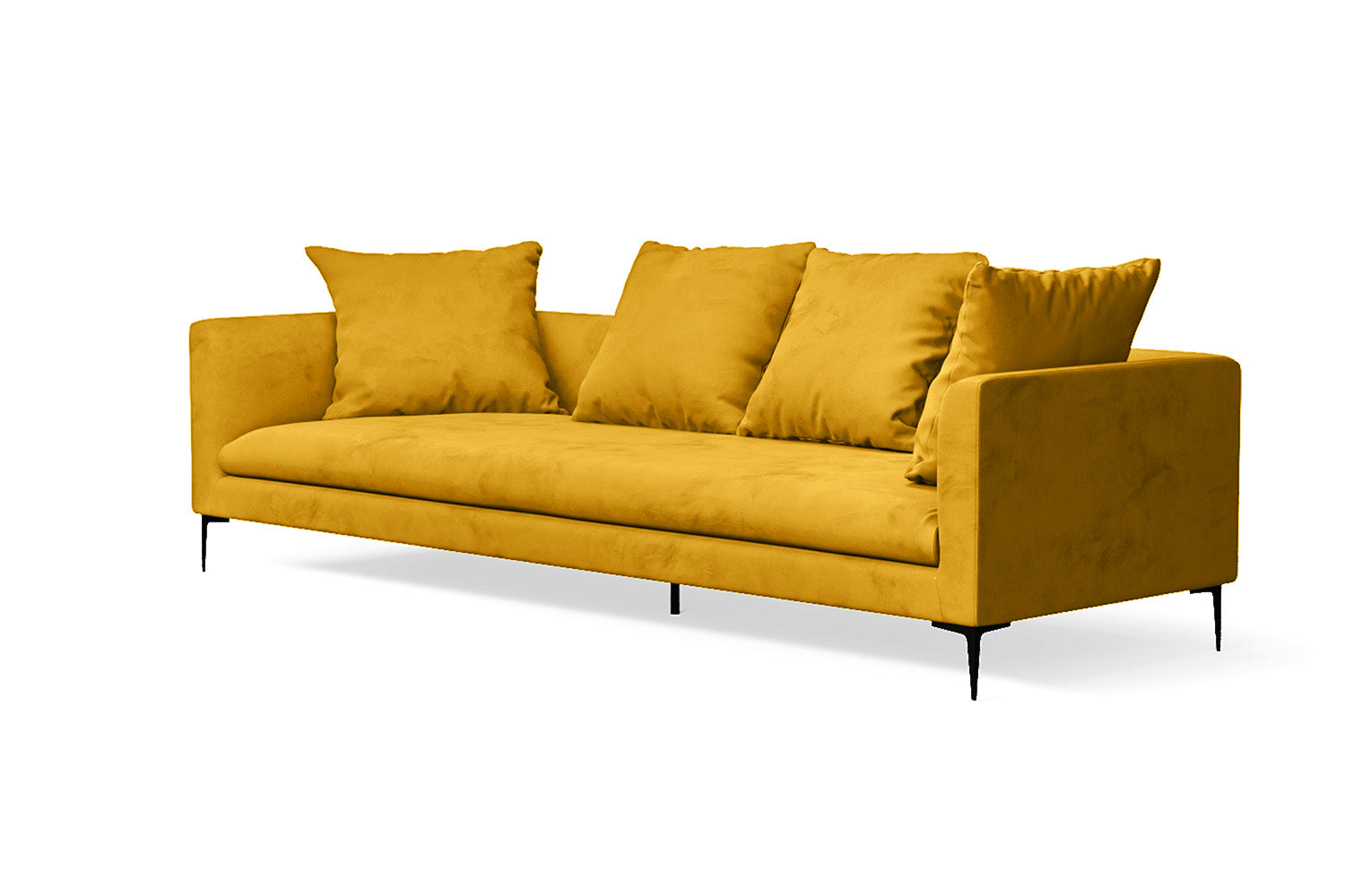 Aprilia 4 Seater Sofa Yellow Velvet