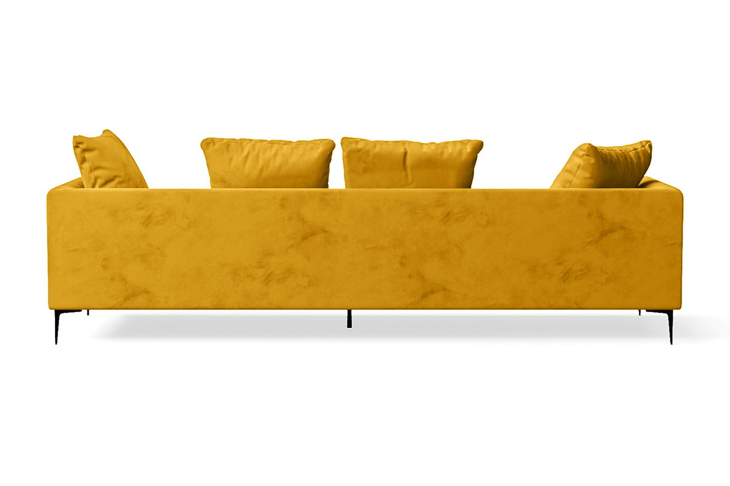 Aprilia 4 Seater Sofa Yellow Velvet