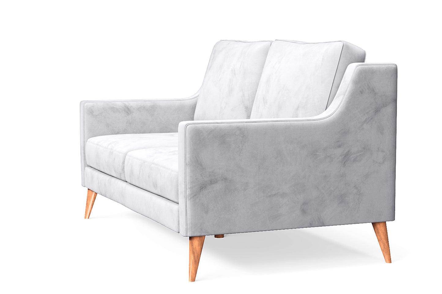 Aquila 2 Seater Sofa Silver Velvet