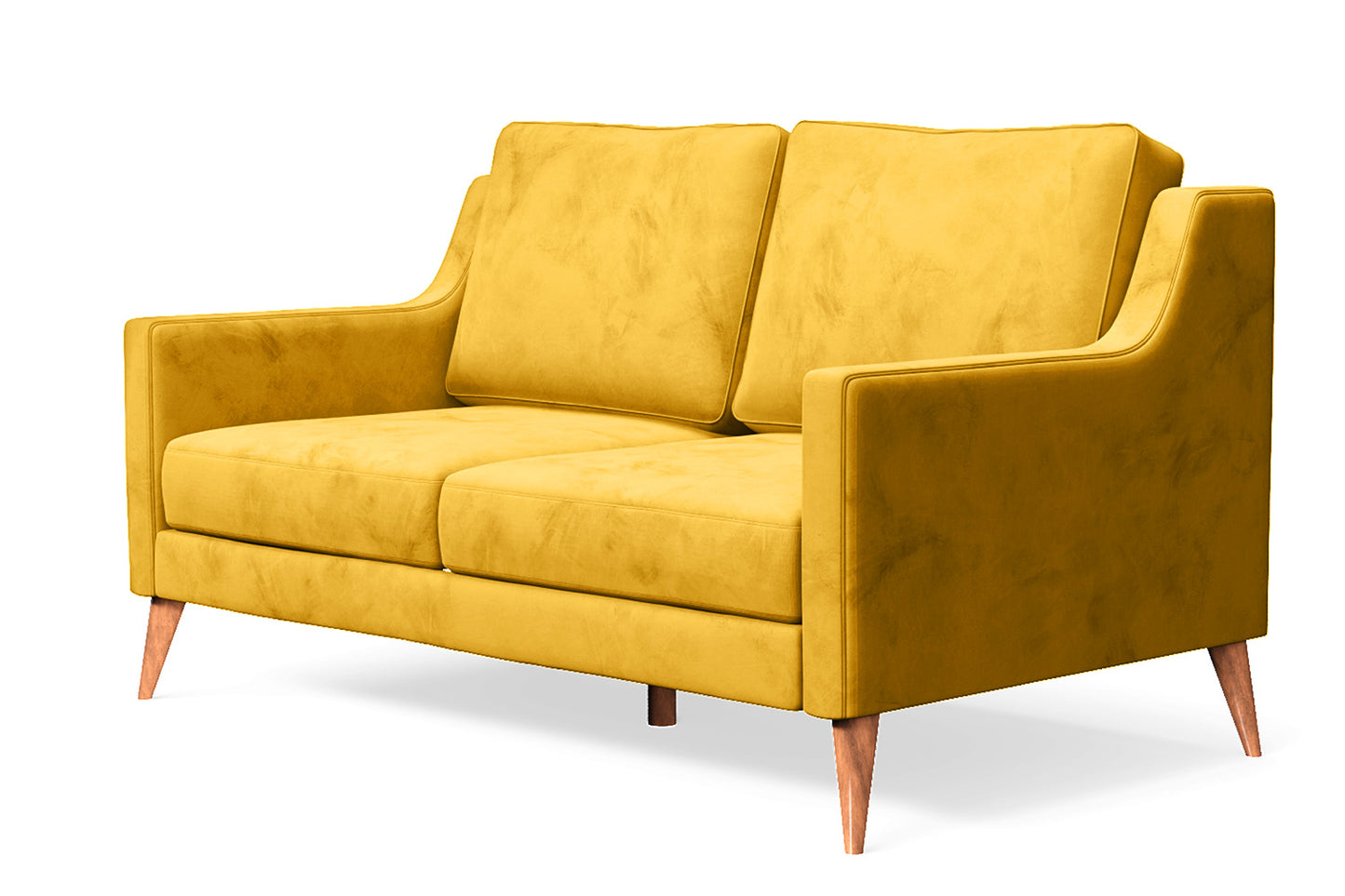 Aquila 2 Seater Sofa Yellow Velvet