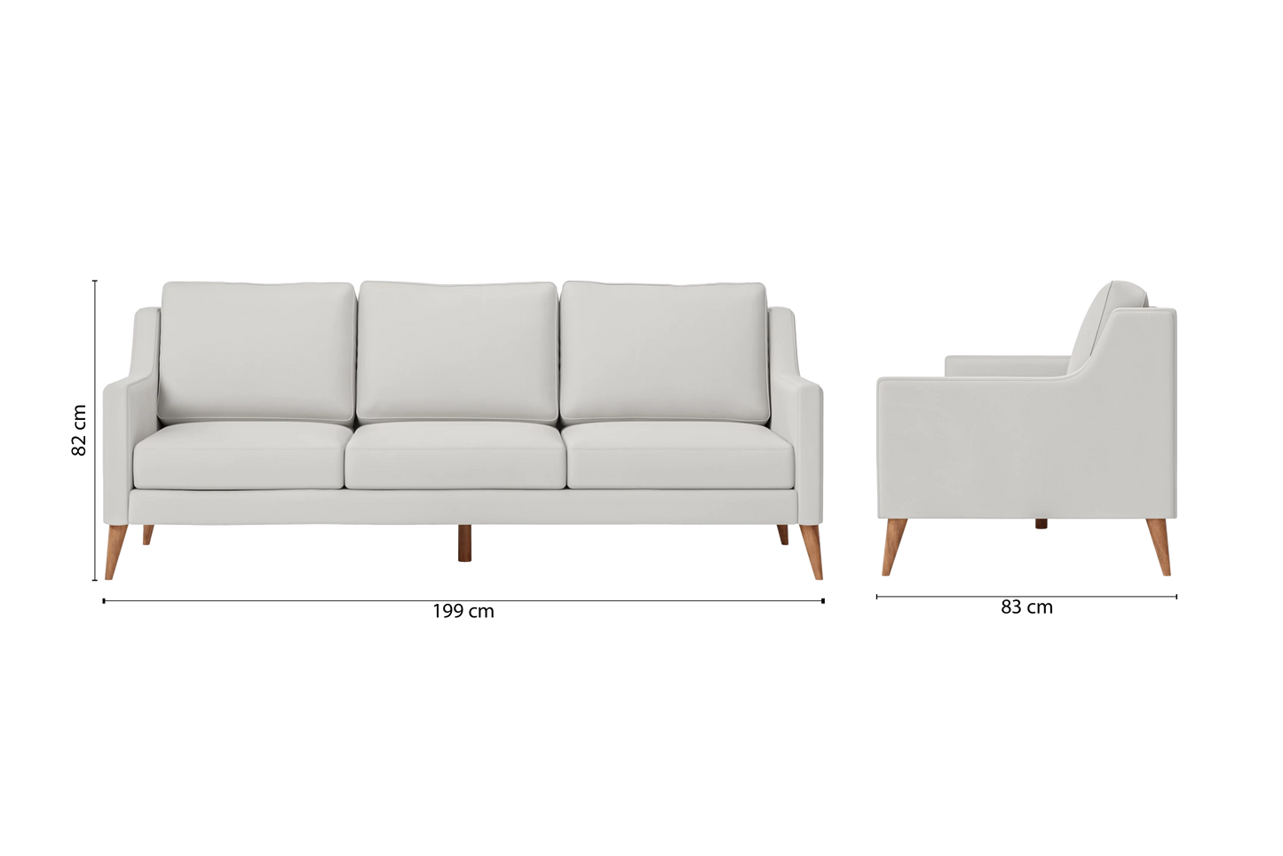 Aquila 3 Seater Sofa White Leather