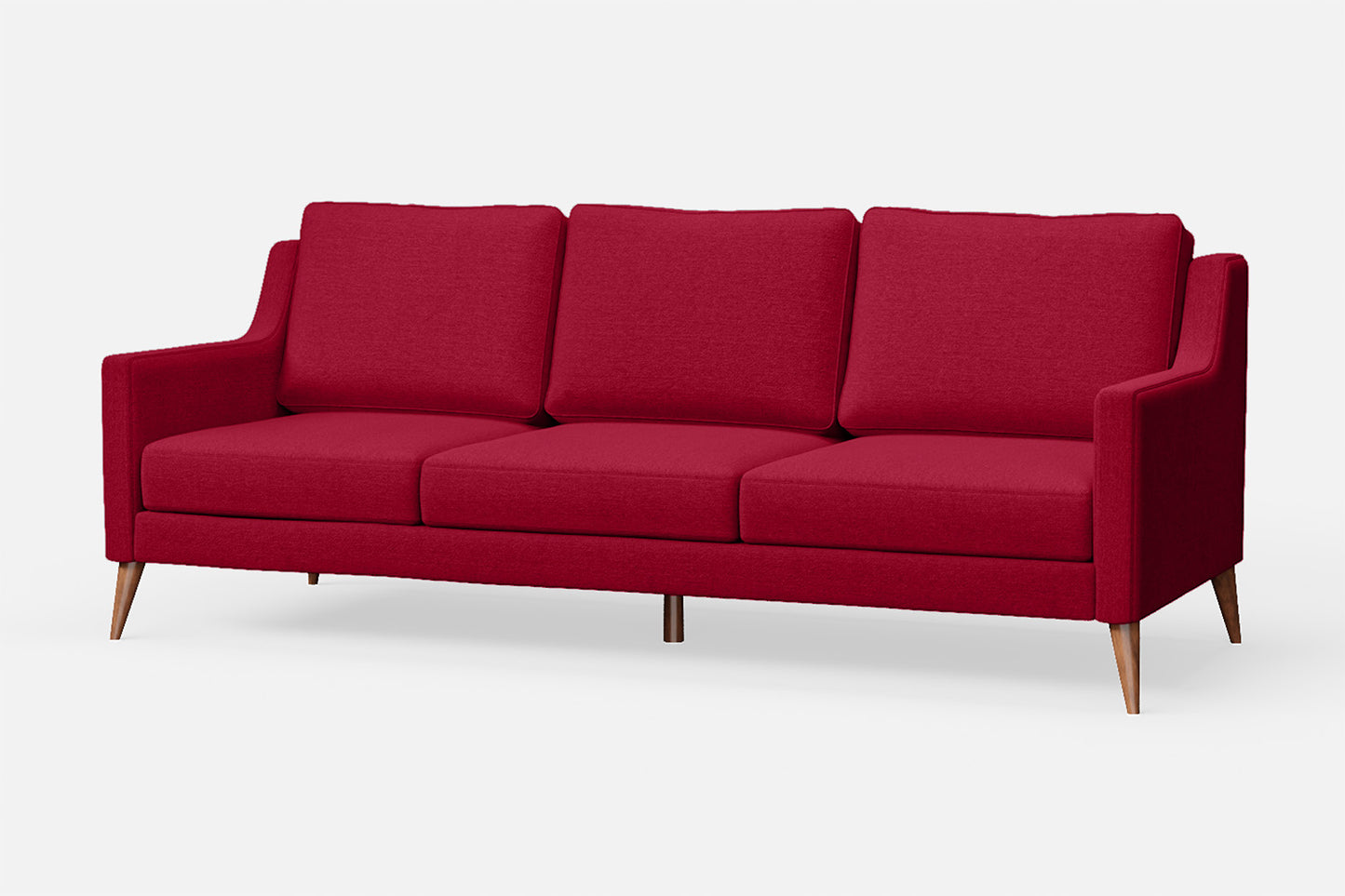 Aquila 3 Seater Sofa Red Linen Fabric