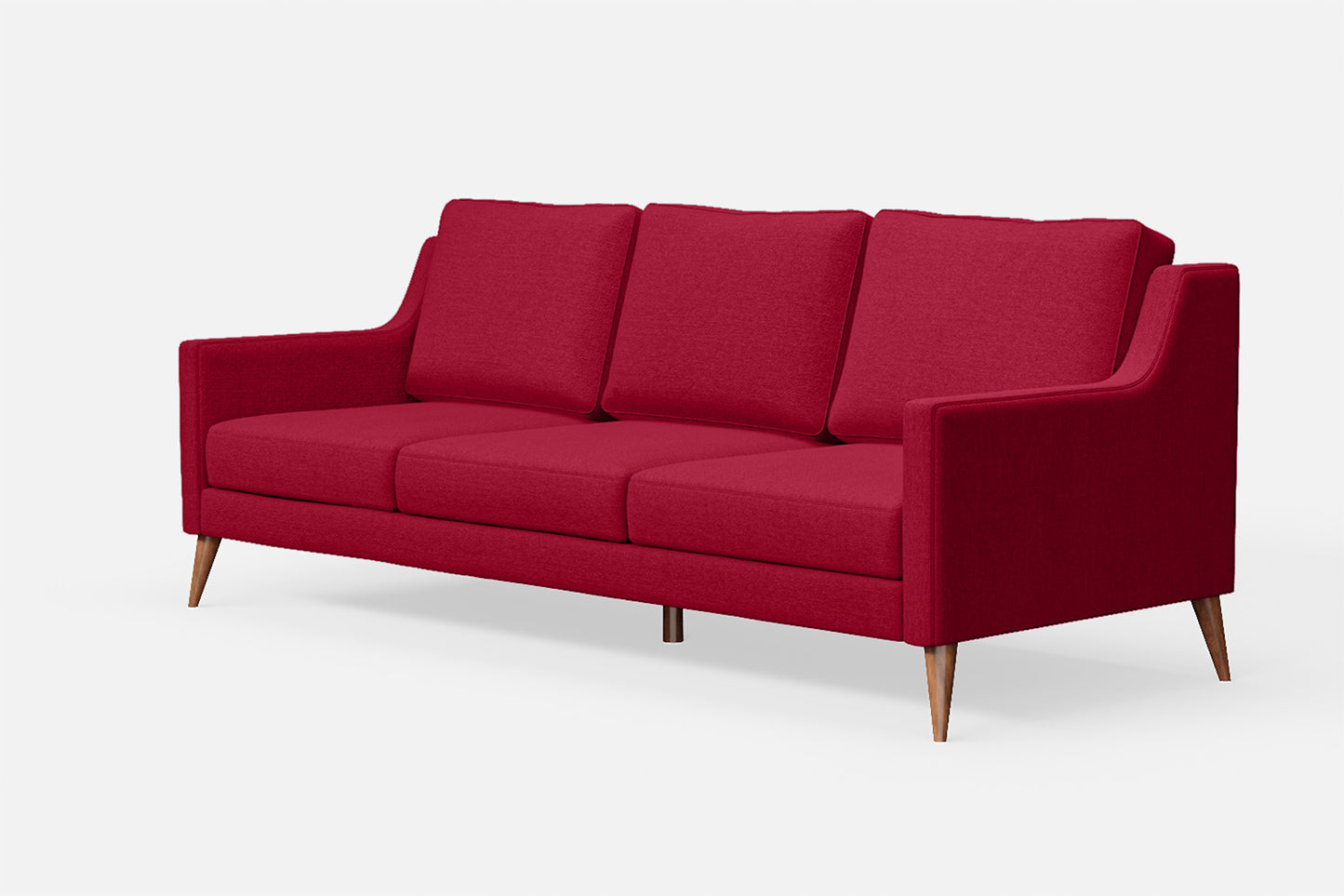 Aquila 3 Seater Sofa Red Linen Fabric