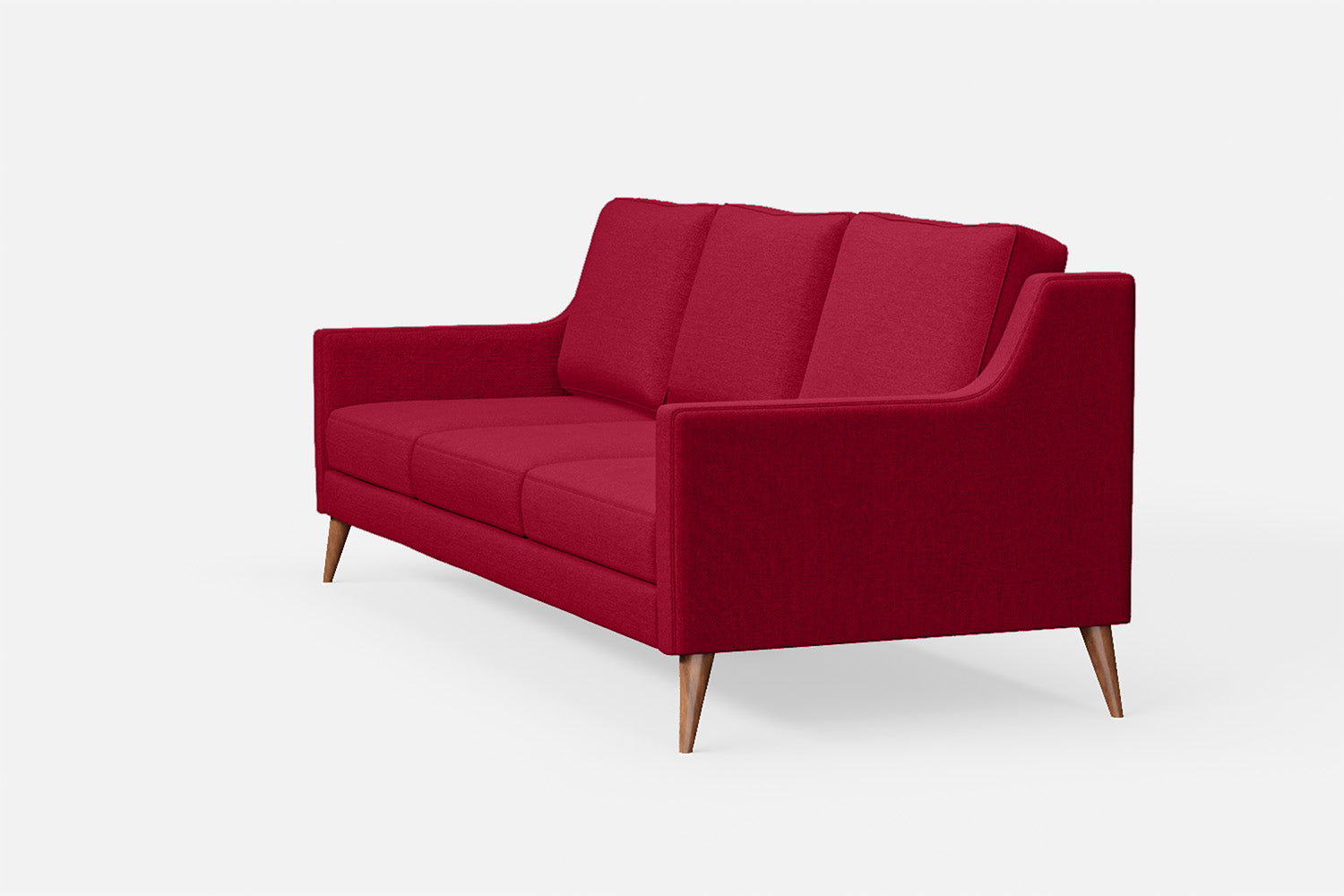 Aquila 3 Seater Sofa Red Linen Fabric