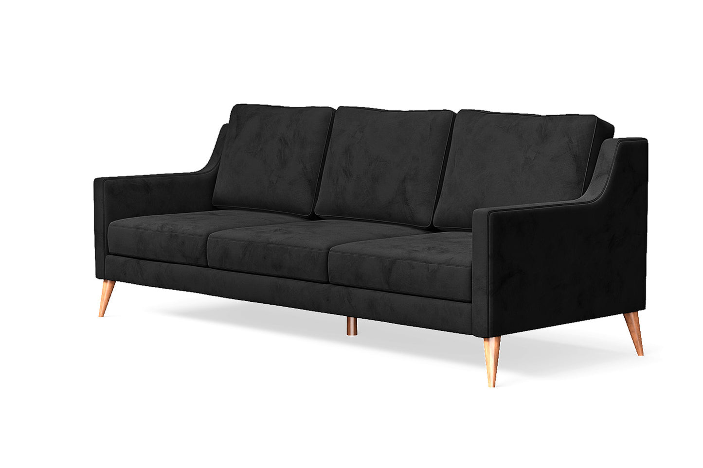 Aquila 3 Seater Sofa Black Velvet