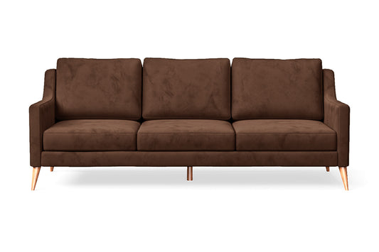 Aquila 3 Seater Sofa Coffee Brown Velvet